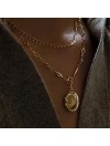 Collier à maillons et médaillon ovale qui s'ouvre plaqué or - Bijoux fins et intemporels