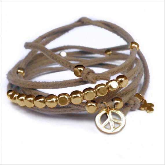 Peace, Love And Freedom Gold Vermeil Bracelet | Charlotte's Web Jewellery |  Wolf & Badger