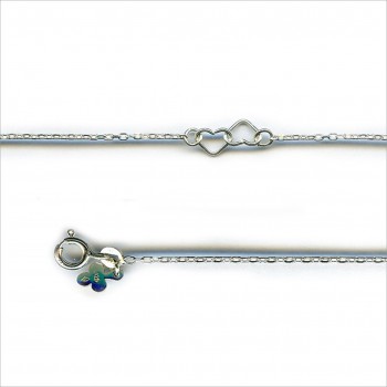 Bracelet ou collier 2 Coeurs entrelacés sur chaine 8 mm