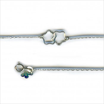 Bracelet ou collier 2 étoiles entrelacées sur chaines 12 mm