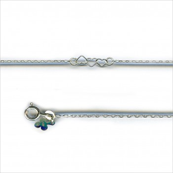 Bracelet ou collier 3 Coeurs entrelacés sur chaine 6 mm