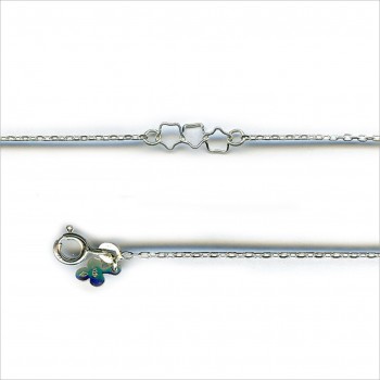 Bracelet ou collier 3 étoiles entrelacées sur chaines 6 mm